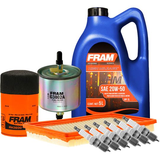 fram-autolite-kit-de-afinacion-con-aceite-20w50-mineral-bujias-platino-y-3-filtros-10-piezas-mercury-sable-1986-1995-sable-v6-3-0l-v6-3-8l-0