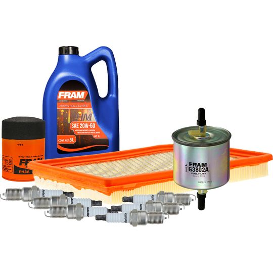 fram-autolite-kit-de-afinacion-con-aceite-20w50-mineral-bujias-platino-y-3-filtros-10-piezas-ford-aerostar-1986-aerostar-v6-2-8l-v6-3-0l-0