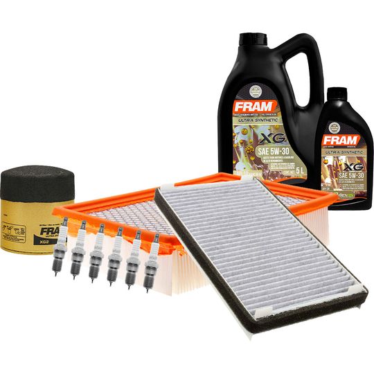 fram-autolite-kit-de-afinacion-con-aceite-5w30-sintetico-bujias-platino-y-3-filtros-11-piezas-mercury-mariner-2005-2006-mariner-v6-3-0l-0