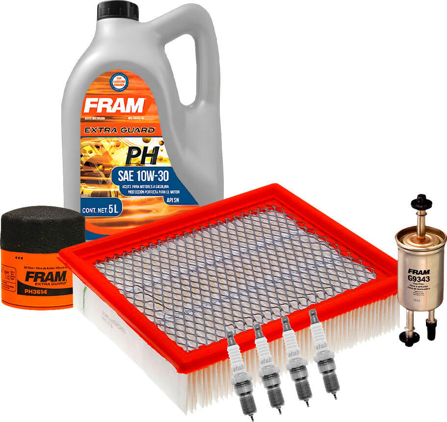 Kit De Afinación Con Aceite 10W30 Mineral, Bujías Platino Y 3 Filtros (8 Piezas)