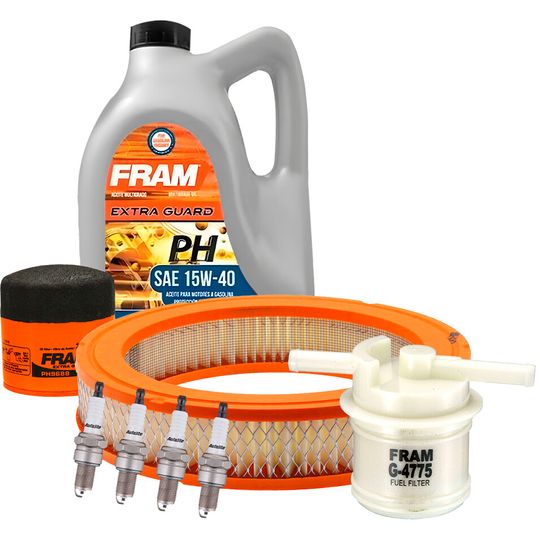 fram-autolite-kit-de-afinacion-con-aceite-15w40-mineral-bujias-cobre-y-3-filtros-8-piezas-mazda-626-1983-1985-626-l4-2-0l-0