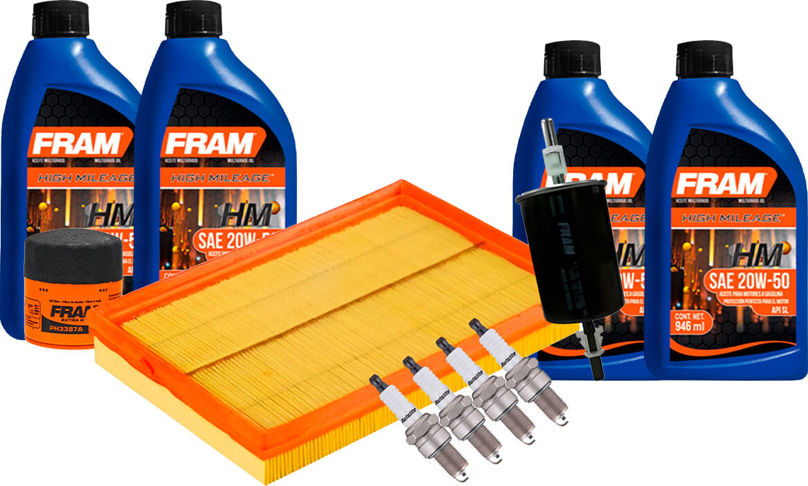 Kit De Afinación Con Aceite 20W50 Mineral, Bujías Cobre Y 3 Filtros (11 Piezas)