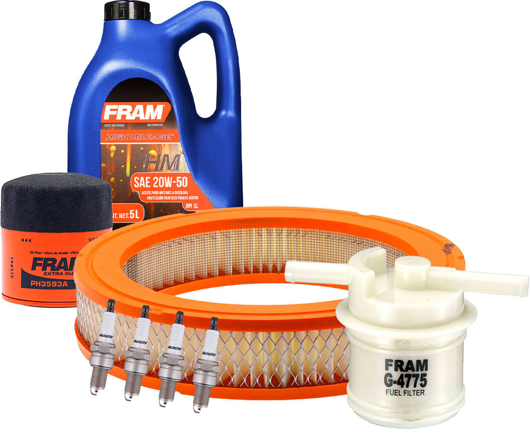 Kit De Afinación Con Aceite 20W50 Mineral, Bujías Platino Y 3 Filtros (8 Piezas)