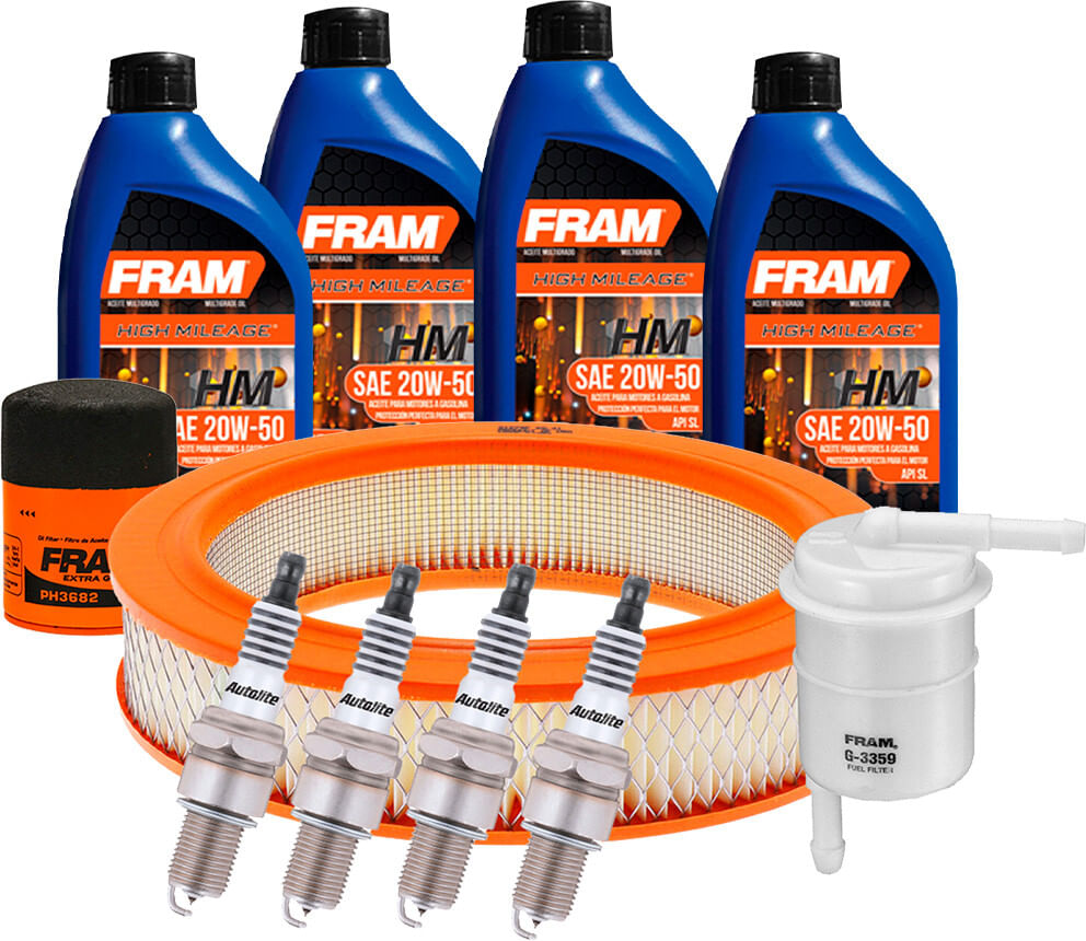 Kit De Afinación Con Aceite 20W50 Mineral, Bujías Iridio Y 3 Filtros (11 Piezas)