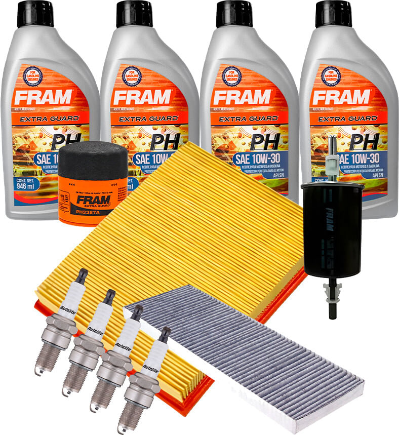 Kit De Afinación Con Aceite 10W30 Mineral, Bujías Platino Y 4 Filtros (12 Piezas)