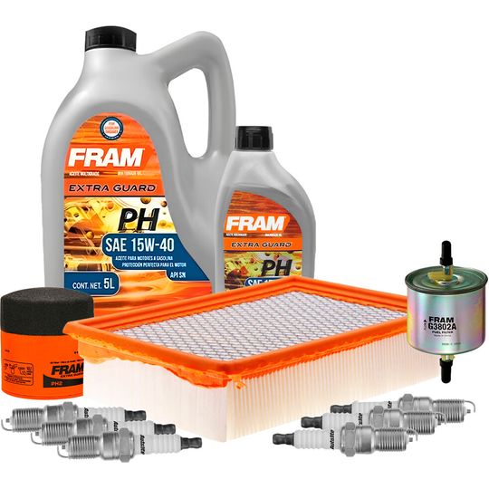 fram-autolite-kit-de-afinacion-con-aceite-15w40-mineral-bujias-cobre-y-3-filtros-11-piezas-mercury-mariner-2005-2007-mariner-v6-3-0l-0