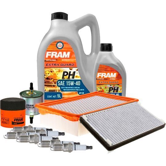 fram-autolite-kit-de-afinacion-con-aceite-15w40-mineral-bujias-cobre-y-4-filtros-12-piezas-mercury-mariner-2005-2006-mariner-v6-3-0l-0