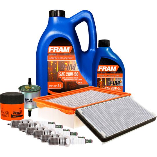 fram-autolite-kit-de-afinacion-con-aceite-20w50-mineral-bujias-iridio-y-4-filtros-12-piezas-mazda-tribute-2001-2006-tribute-v6-3-0l-0