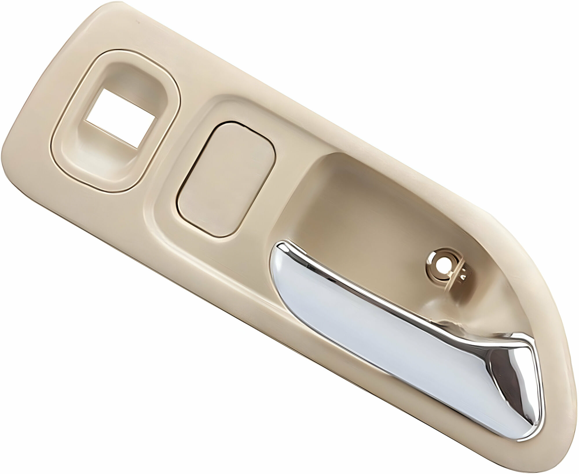 Manija Puerta Interior Delantera Beige/Cromado Con Hoyo Para Seguro Y Cristal Lado Pasajero