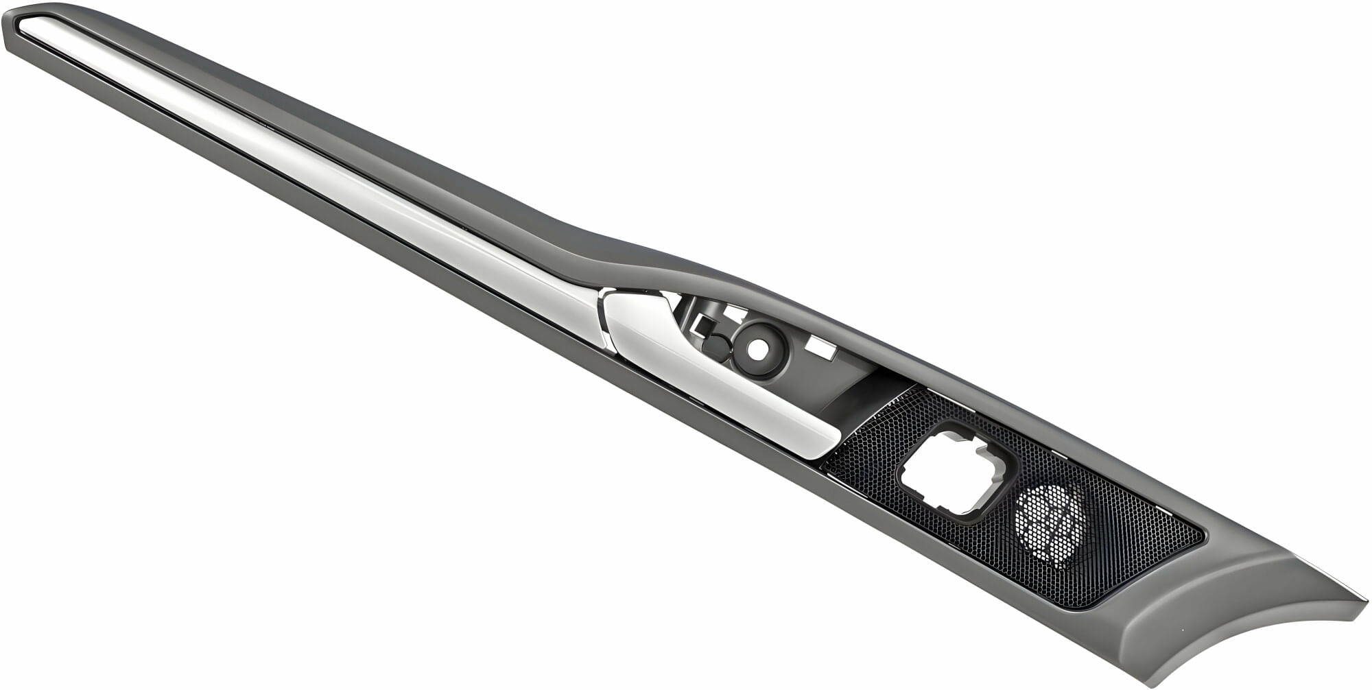 Manija Puerta Interior Delantera Gris/Plata Con Bisel Con Hoyo Para Seguro Para Memoria Lado Conductor