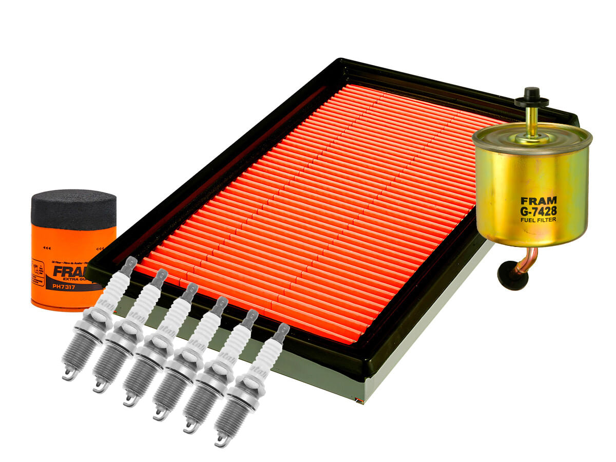 Kit De Bujías Doble Platino, Filtro De Aire, Filtro De Aceite Y Filtro De Combustible (9 Piezas)