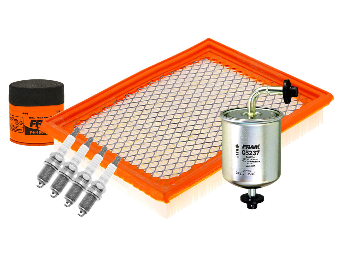 Kit De Bujías Doble Platino, Filtro De Aire, Filtro De Aceite Y Filtro De Combustible (7 Piezas)