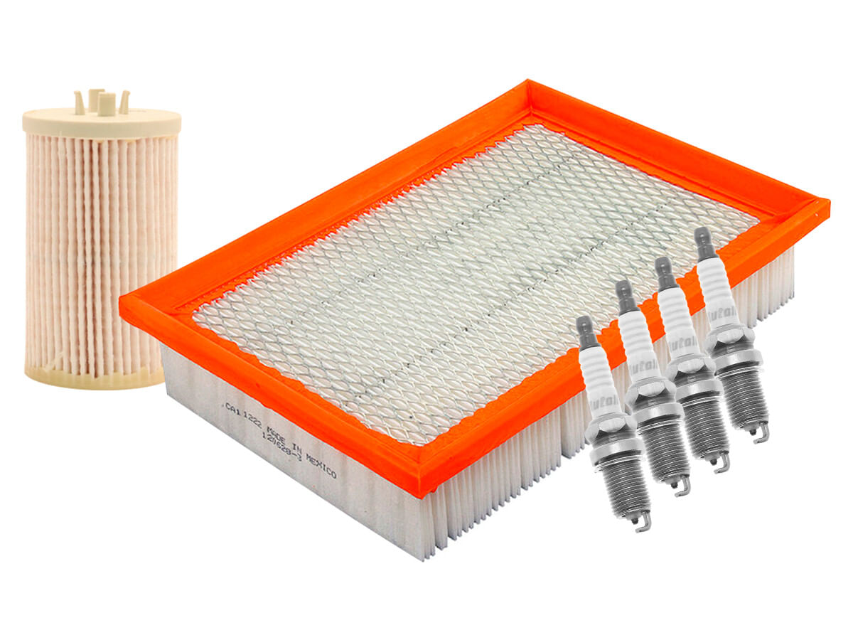 Kit De Bujías Doble Platino, Filtro De Aire Y Filtro Para Aceite Sintético (6 Piezas)