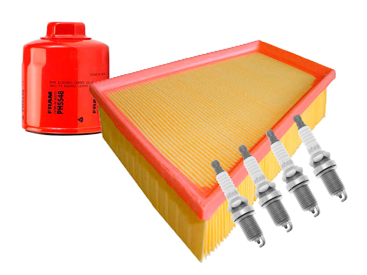 Kit De Bujías Doble Platino, Filtro De Aire Y Filtro De Aceite (6 Piezas)