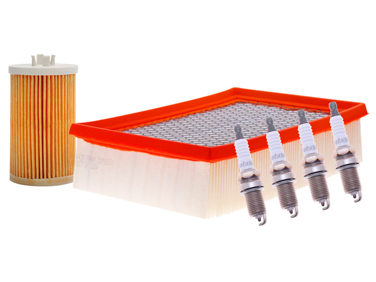 Kit De Bujías Doble Platino, Filtro De Aire Y Filtro De Aceite (6 Piezas)