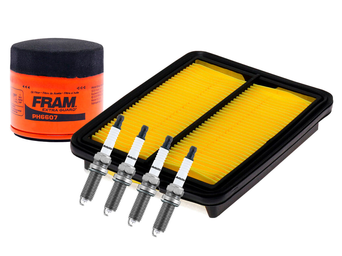 Kit De Bujías Doble Platino, Filtro De Aire Y Filtro De Aceite (6 Piezas)