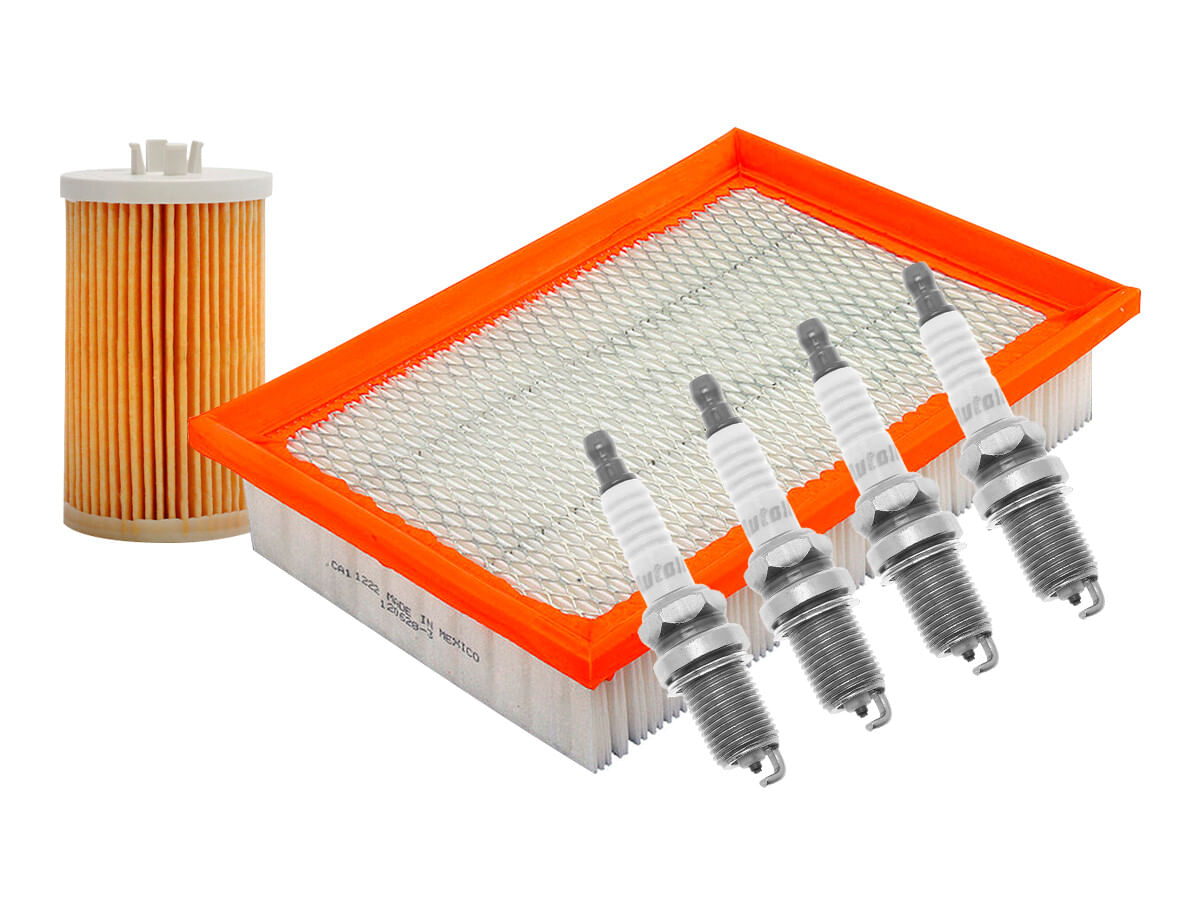 Kit De Bujías Doble Platino, Filtro De Aire Y Filtro De Aceite (6 Piezas)