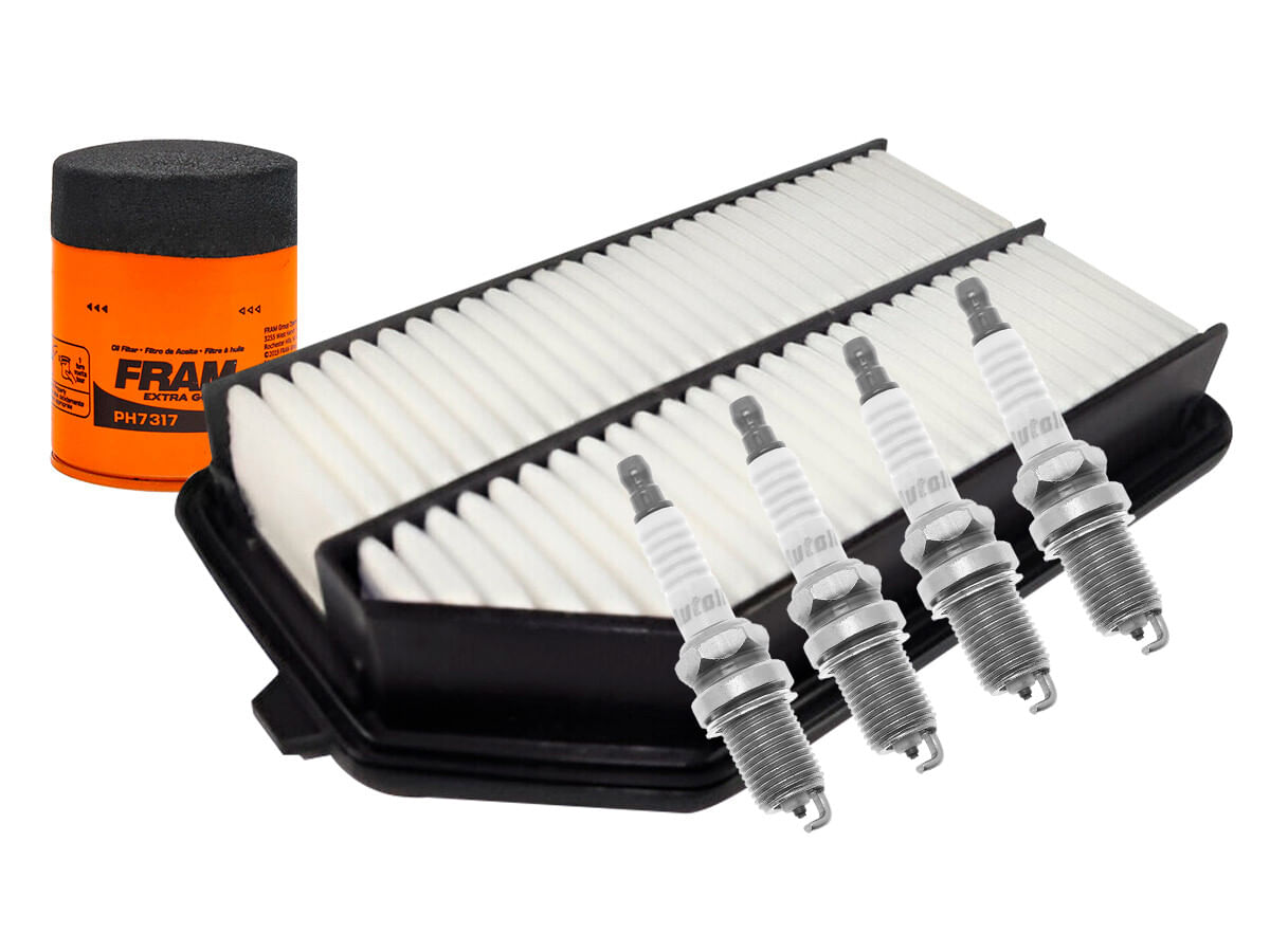 Kit De Bujías Doble Platino, Filtro De Aire Y Filtro De Aceite (6 Piezas)