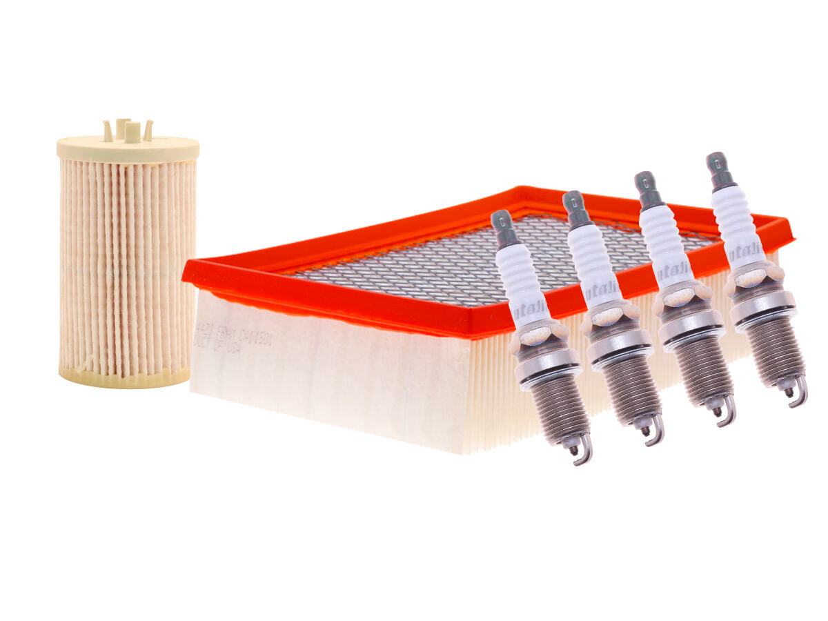 Kit De Bujías Doble Platino, Filtro De Aire Y Filtro Para Aceite Sintético (6 Piezas)