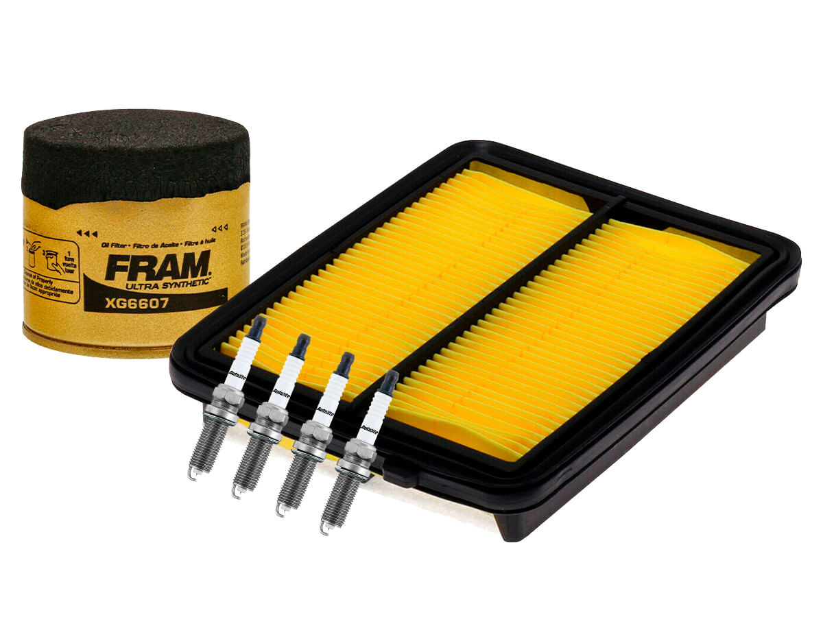 Kit De Bujías Doble Platino, Filtro De Aire Y Filtro Para Aceite Sintético (6 Piezas)