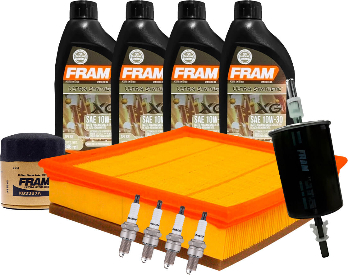 Kit De Afinación Con Aceite 10W30 Sintético, Bujías Cobre Y 3 Filtros (11 Piezas)
