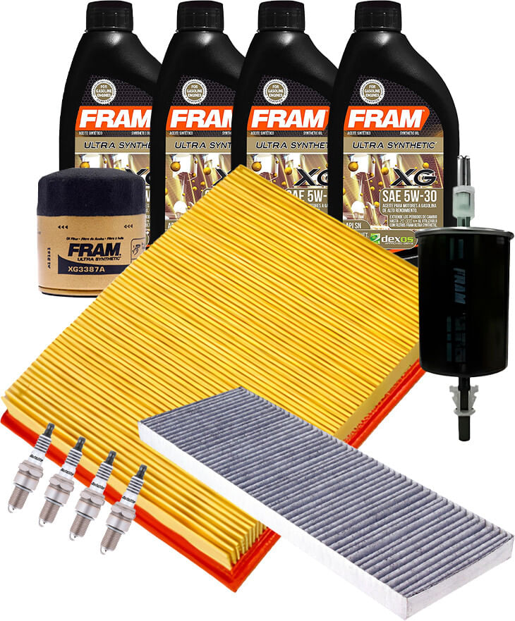 Kit De Afinación Con Aceite 5W30 Sintético, Bujías Iridio Y 4 Filtros (12 Piezas)