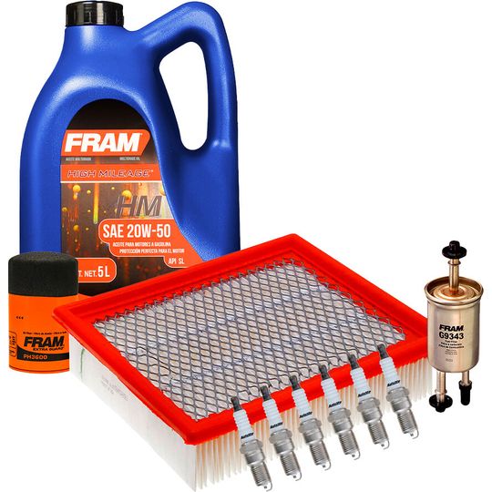 fram-autolite-kit-de-afinacion-con-aceite-20w50-mineral-bujias-cobre-y-3-filtros-10-piezas-ford-ranger-2005-2008-ranger-v6-3-0l-v6-4-0l-0