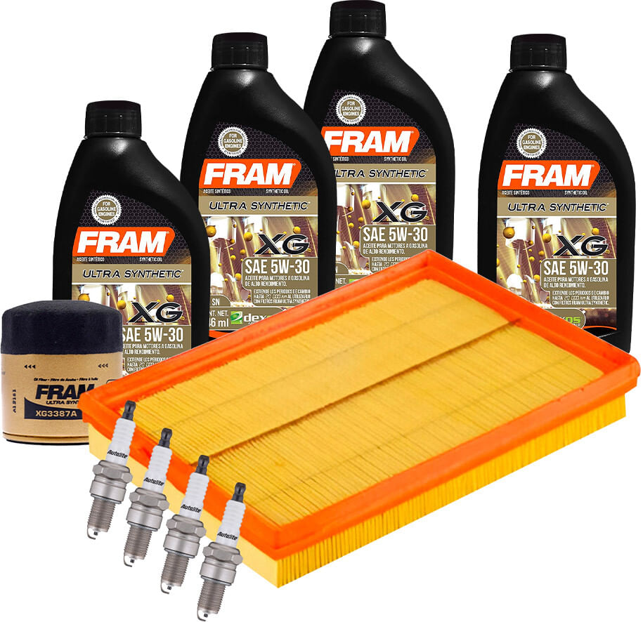 Kit De Afinación Con Aceite 5W30 Sintético, Bujías Cobre Y 2 Filtros (10 Piezas)