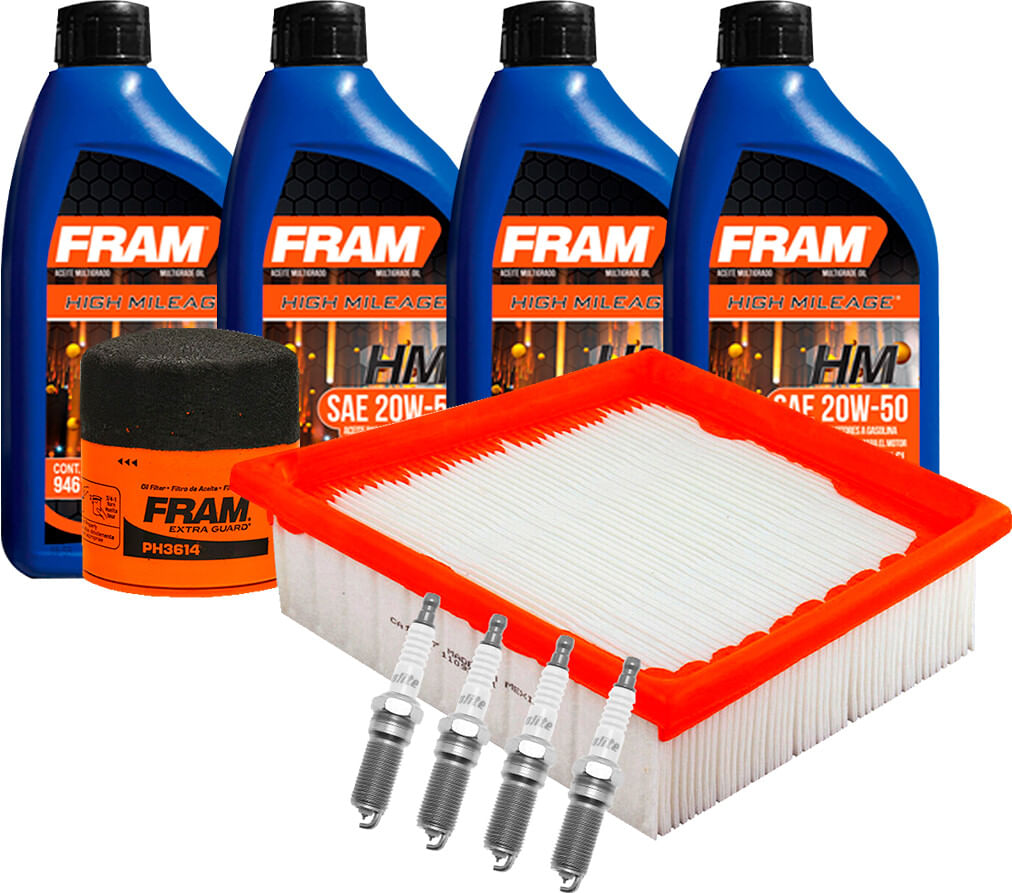 Kit De Afinación Con Aceite 20W50 Mineral, Bujías Iridio Y 2 Filtros (10 Piezas)