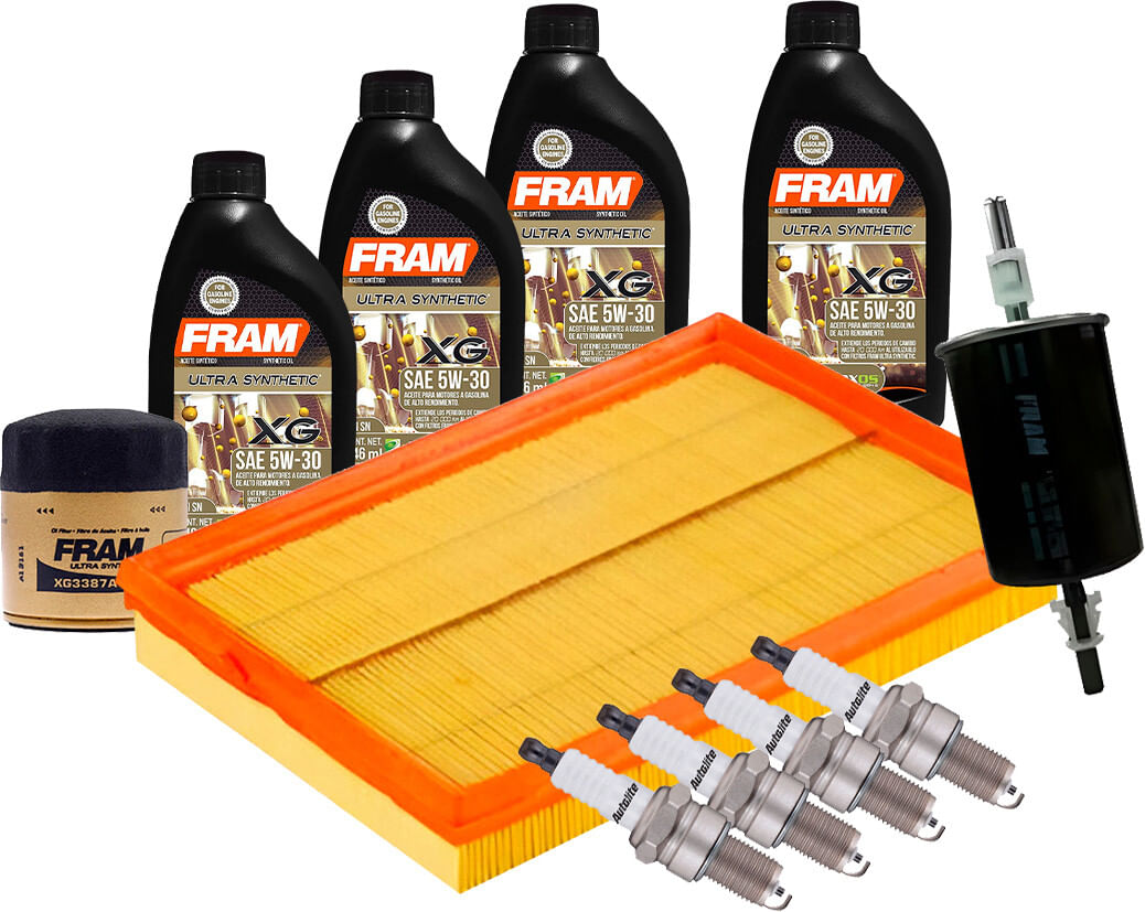 Kit De Afinación Con Aceite 5W30 Sintético, Bujías Platino Y 3 Filtros (11 Piezas)