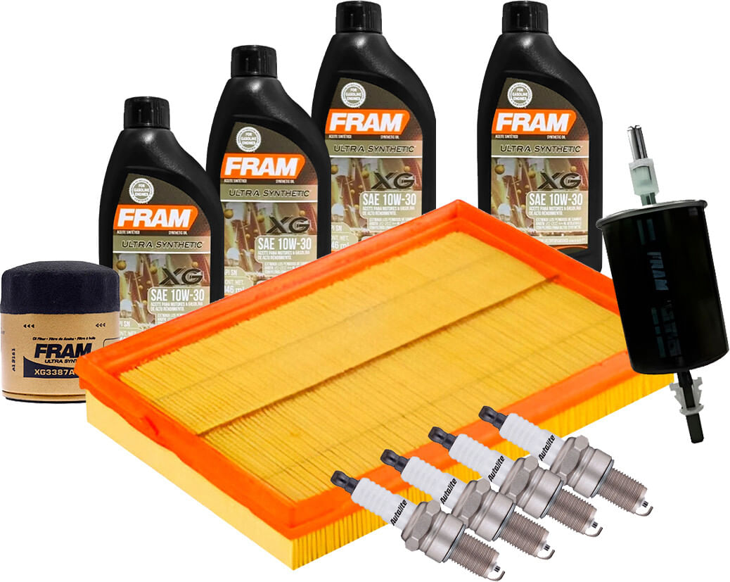 Kit De Afinación Con Aceite 10W30 Sintético, Bujías Platino Y 3 Filtros (11 Piezas)