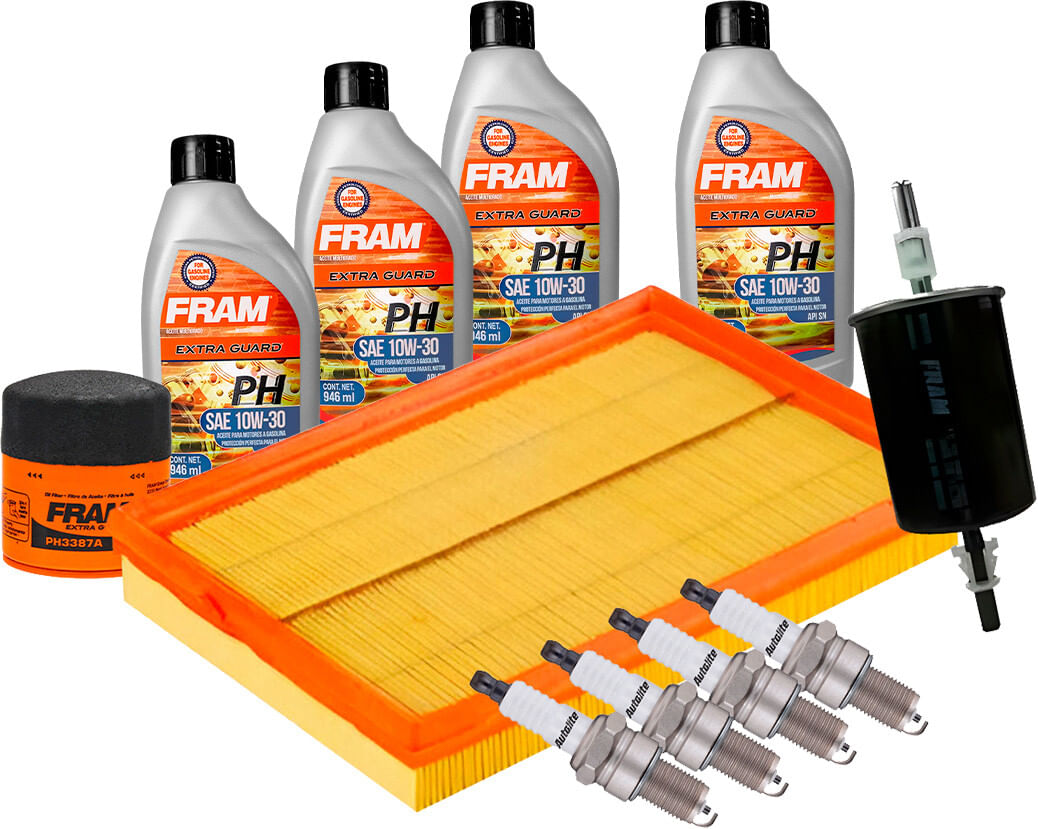 Kit De Afinación Con Aceite 10W30 Mineral, Bujías Platino Y 3 Filtros (11 Piezas)