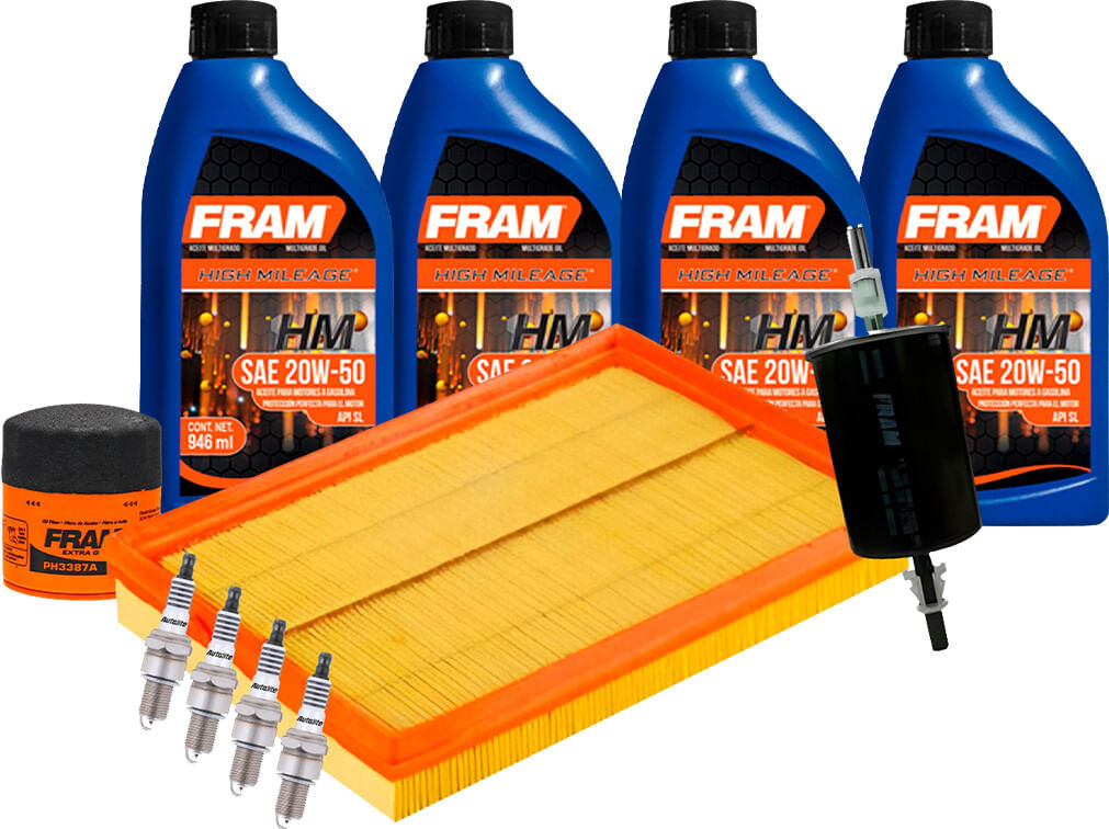 Kit De Afinación Con Aceite 20W50 Mineral, Bujías Iridio Y 3 Filtros (11 Piezas)
