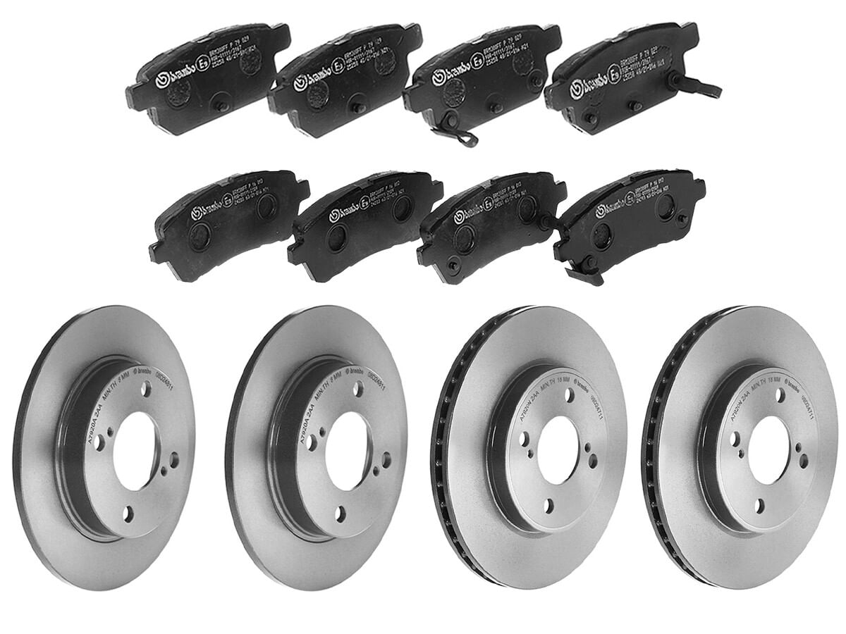 Kit De Balatas Bajos Metales, 2 Discos Ventilados Y 2 Discos Sólidos Delanteros Y Traseros