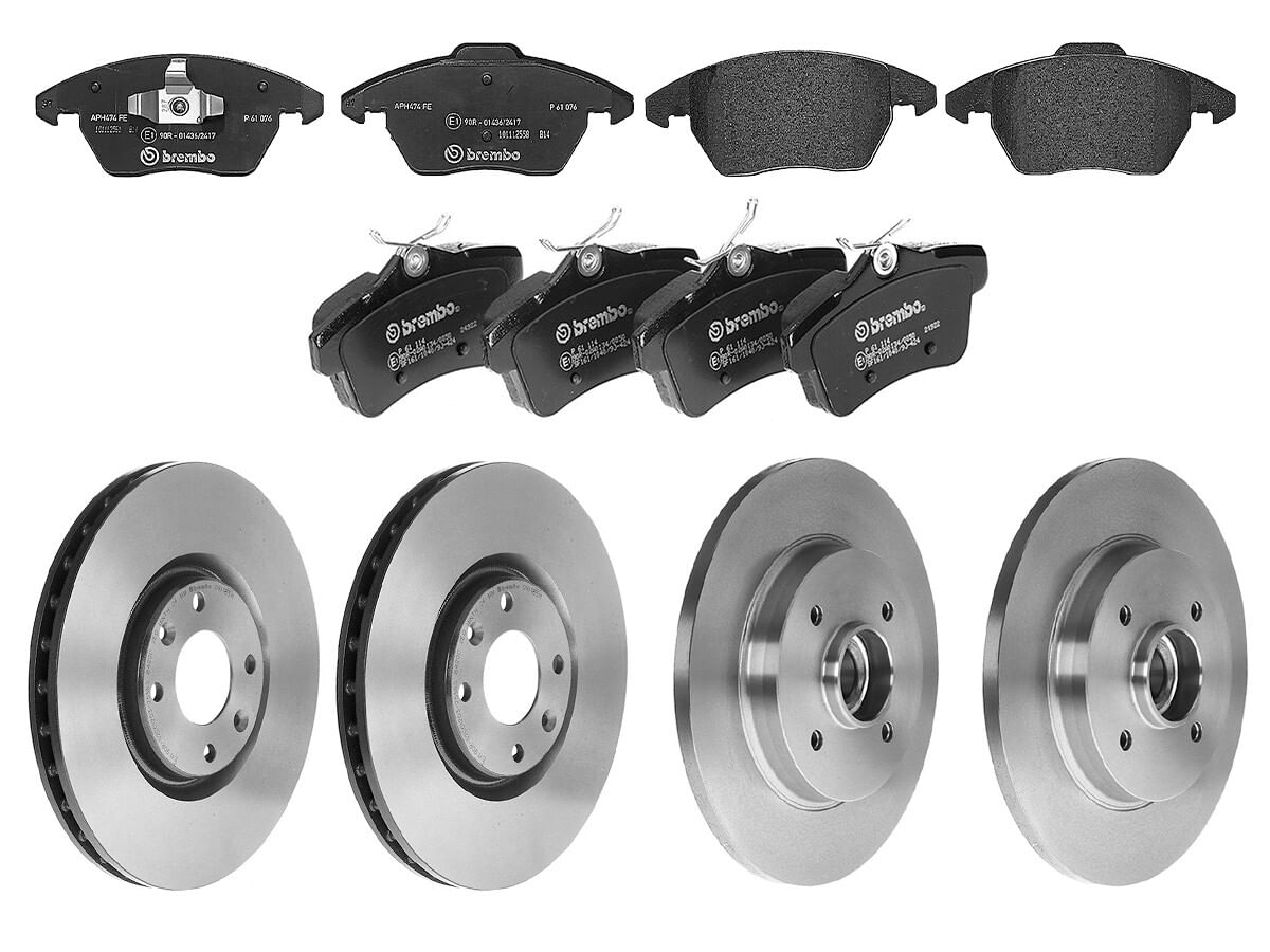 Kit De Balatas Bajos Metales, 2 Discos Ventilados Y 2 Discos Sólidos Delanteros Y Traseros