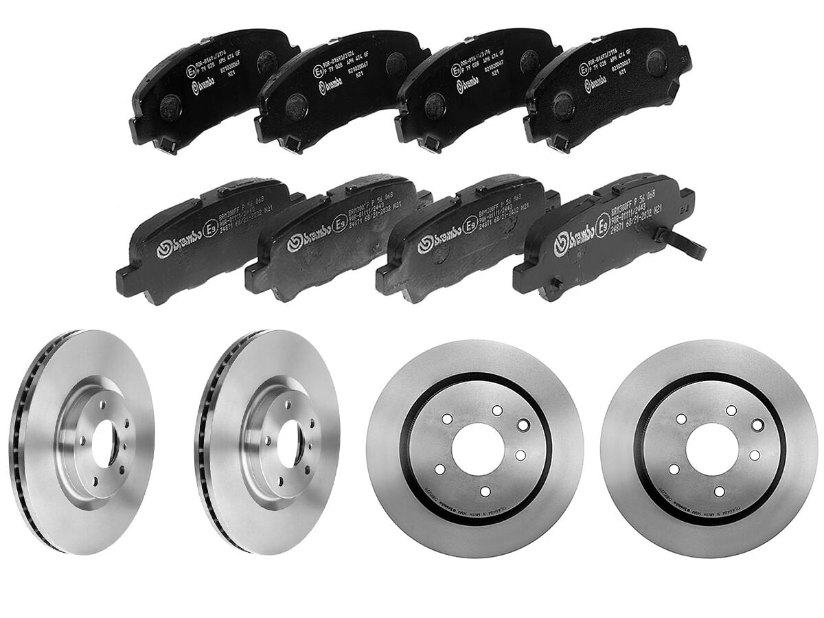 Kit De Balatas Bajos Metales Y 4 Discos Ventilados Delanteros Y Traseros