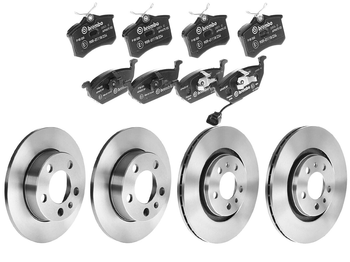 Kit De Balatas Bajos Metales, 2 Discos Ventilados Y 2 Discos Sólidos Delanteros Y Traseros