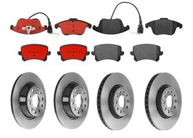Kit De Balatas Cerámicas, 2 Discos Ventilados Y 2 Discos Sólidos Delanteros Y Traseros