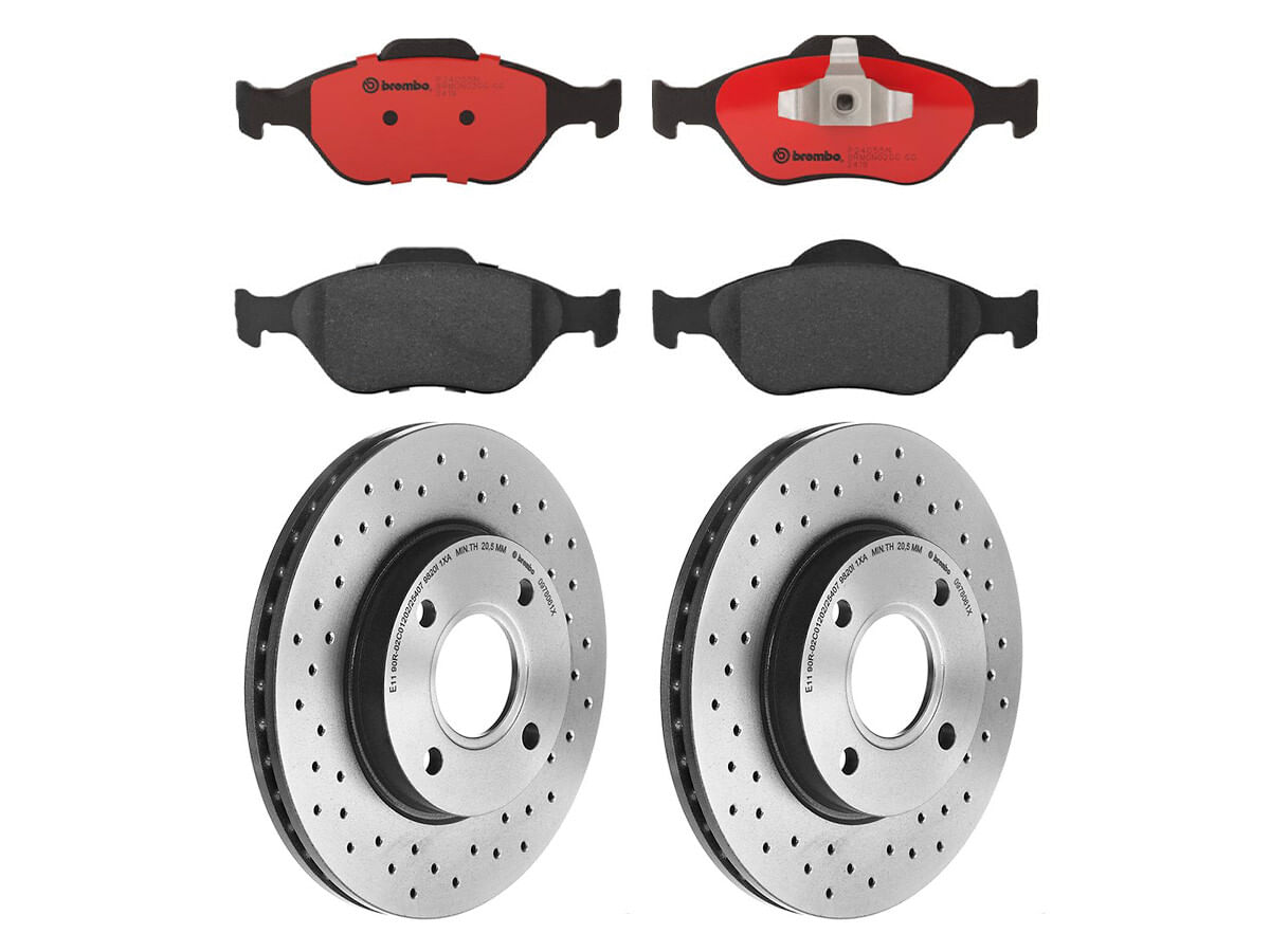 Kit De Balatas Cerámicas Y 2 Discos Hiperventilados Delanteros