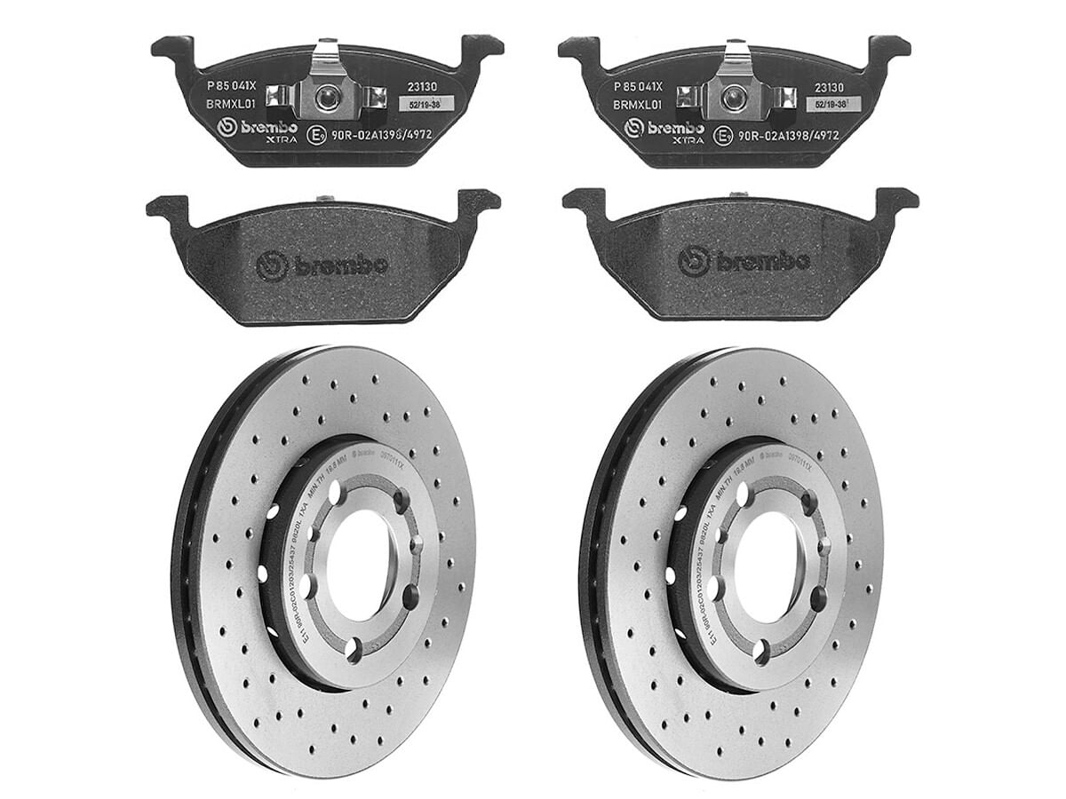 Kit De Balatas SportXtra Y 2 Discos Hiperventilados Delanteros