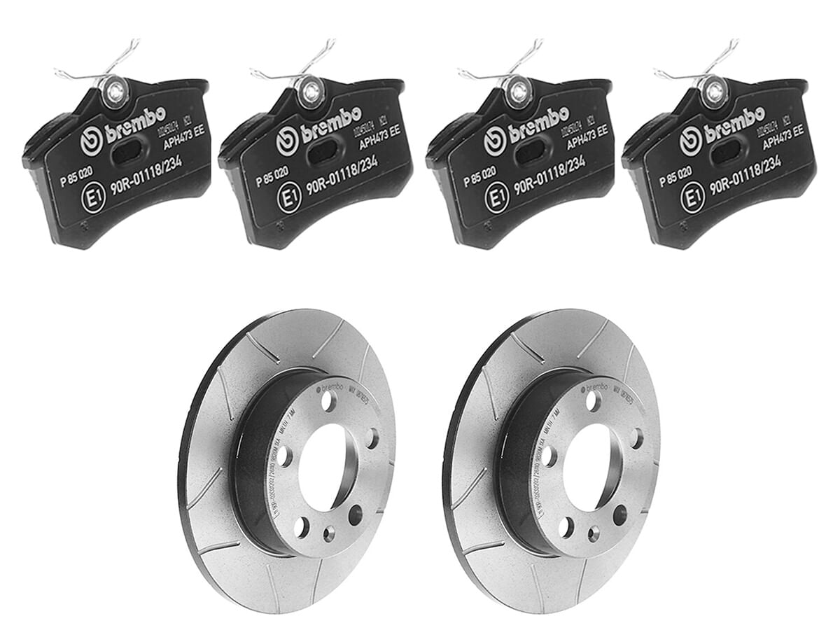 Kit De Balatas Bajos Metales Y 2 Discos Ranurados Traseros