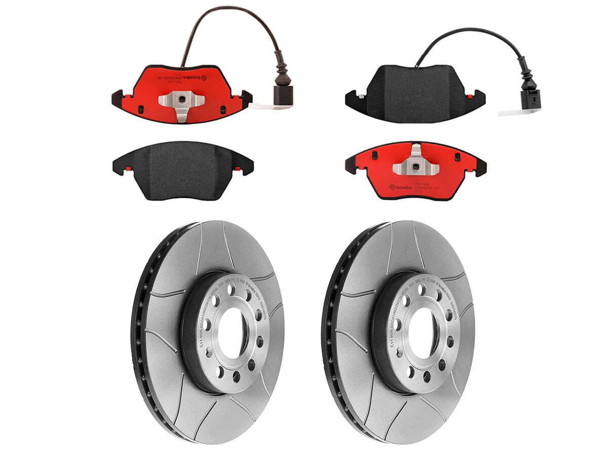 Kit De Balatas Cerámicas Y 2 Discos Ranurados Delanteros