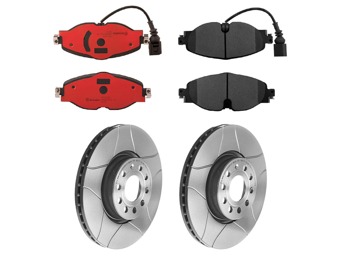 Kit De Balatas Cerámicas Y 2 Discos Ranurados Delanteros