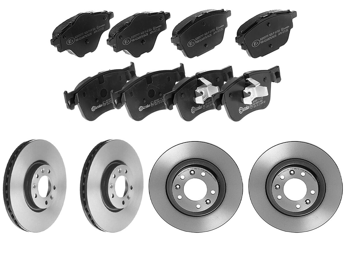 Kit De Balatas Bajos Metales, 2 Discos Ventilados Y 2 Discos Sólidos Delanteros Y Traseros