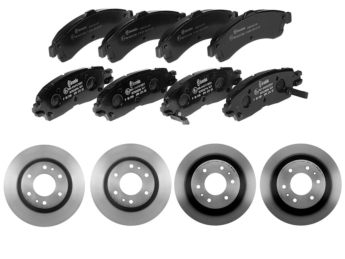 Kit De Balatas Bajos Metales Y 4 Discos Ventilados Delanteros Y Traseros