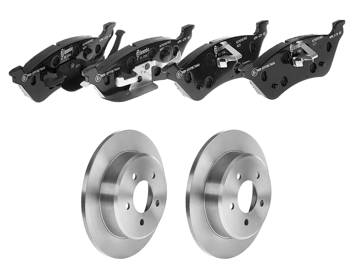 Kit De Balatas Bajos Metales Y 2 Discos Sólidos Traseros