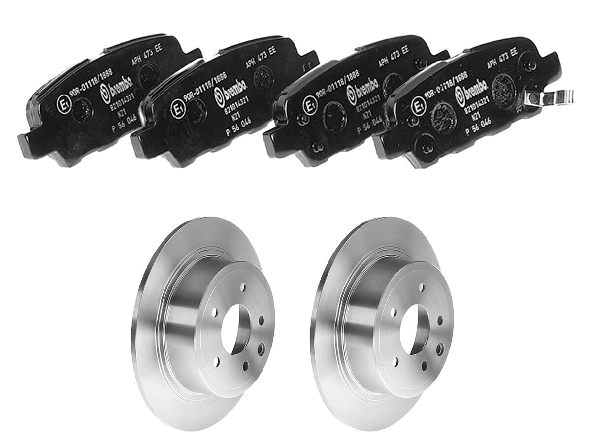 Kit De Balatas Bajos Metales Y 2 Discos Sólidos Traseros