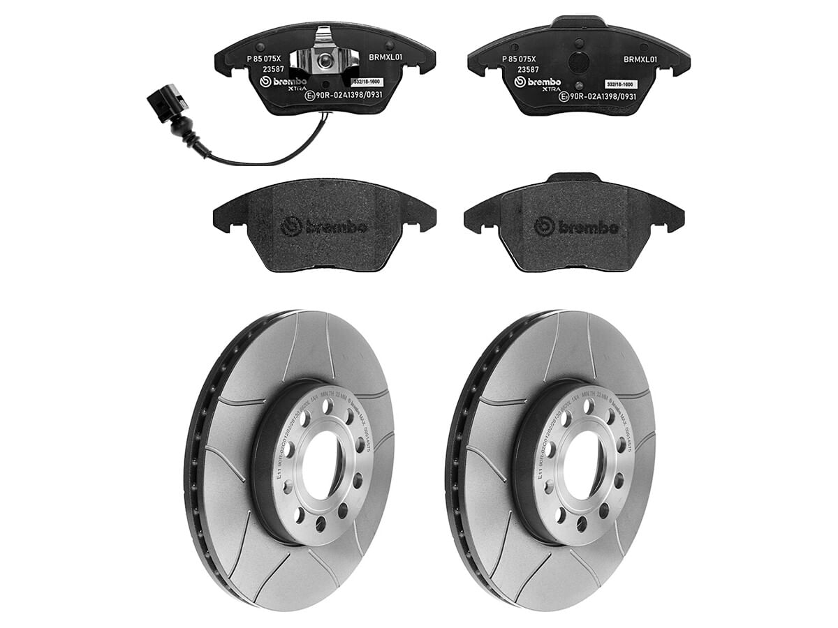 Kit De Balatas SportXtra Y 2 Discos Ranurados Delanteros