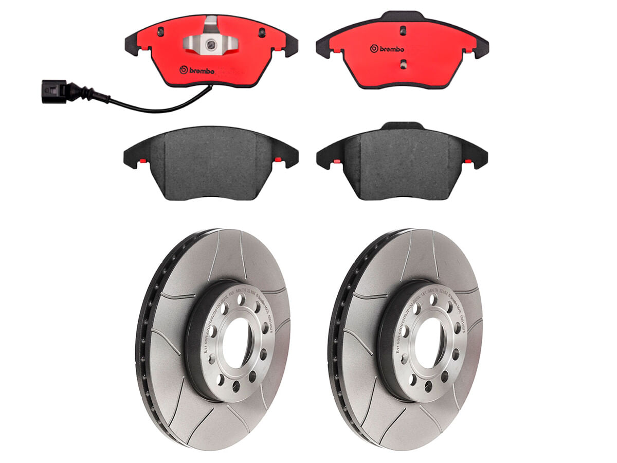 Kit De Balatas Cerámicas Y 2 Discos Ranurados Delanteros