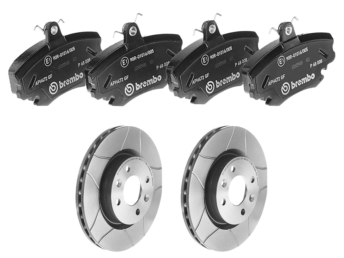 Kit De Balatas Bajos Metales Y 2 Discos Ranurados Delanteros